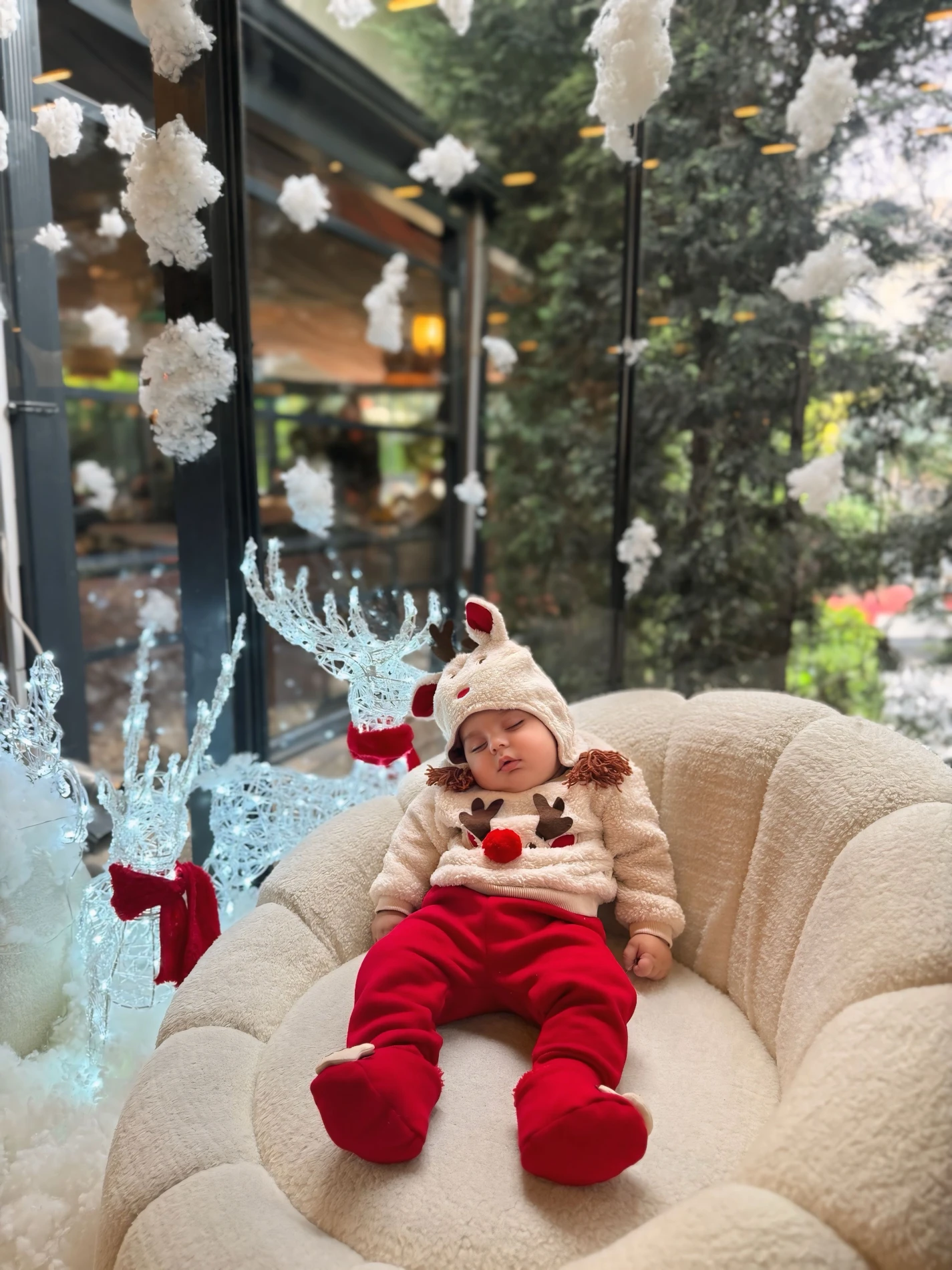 Geyik Yılbaşı Panduflu Şapkalı 4’lü Takım