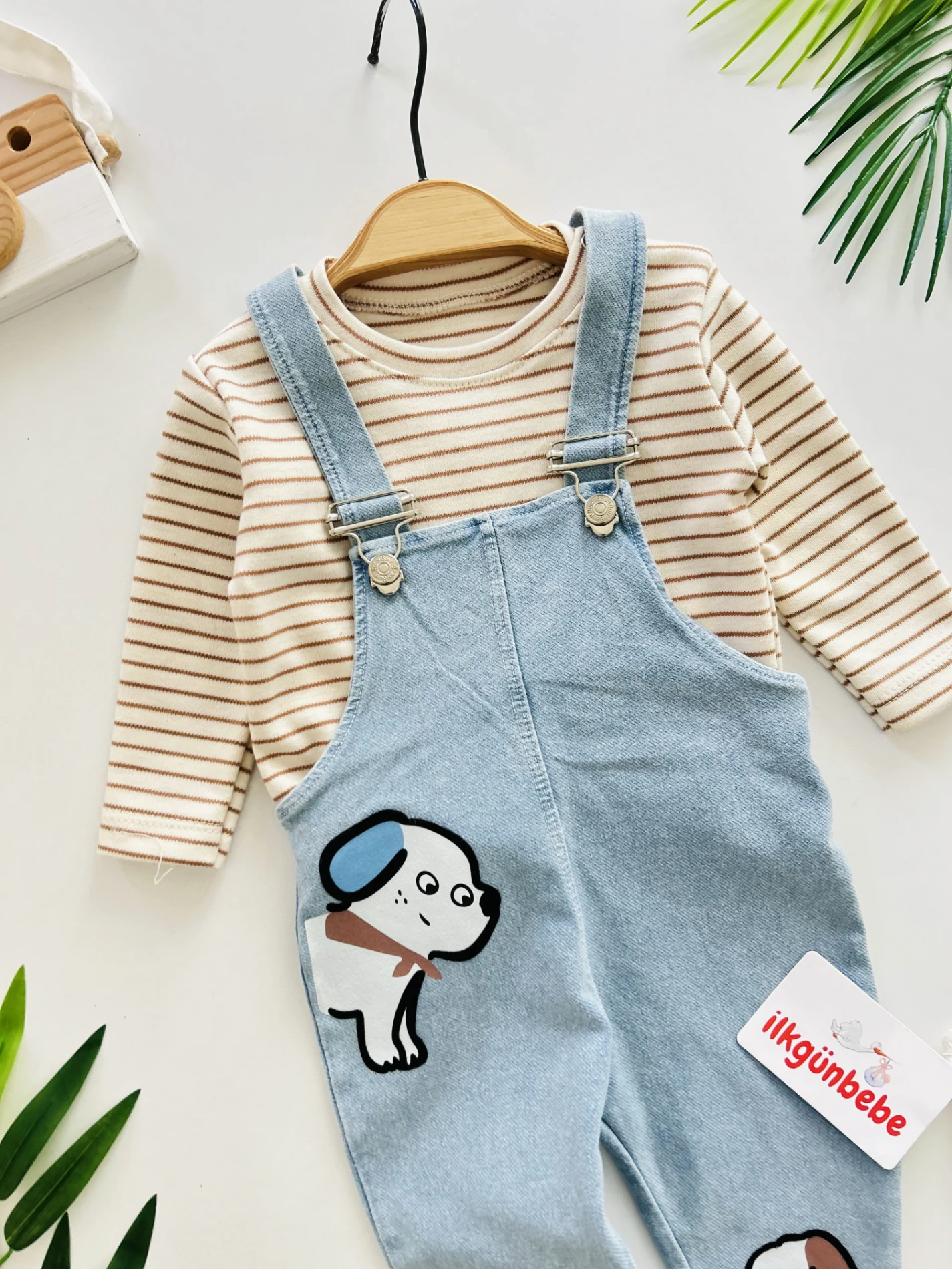 Cute Dog  Desenli %100 Pamuk Likralı Kot 2’li Takım