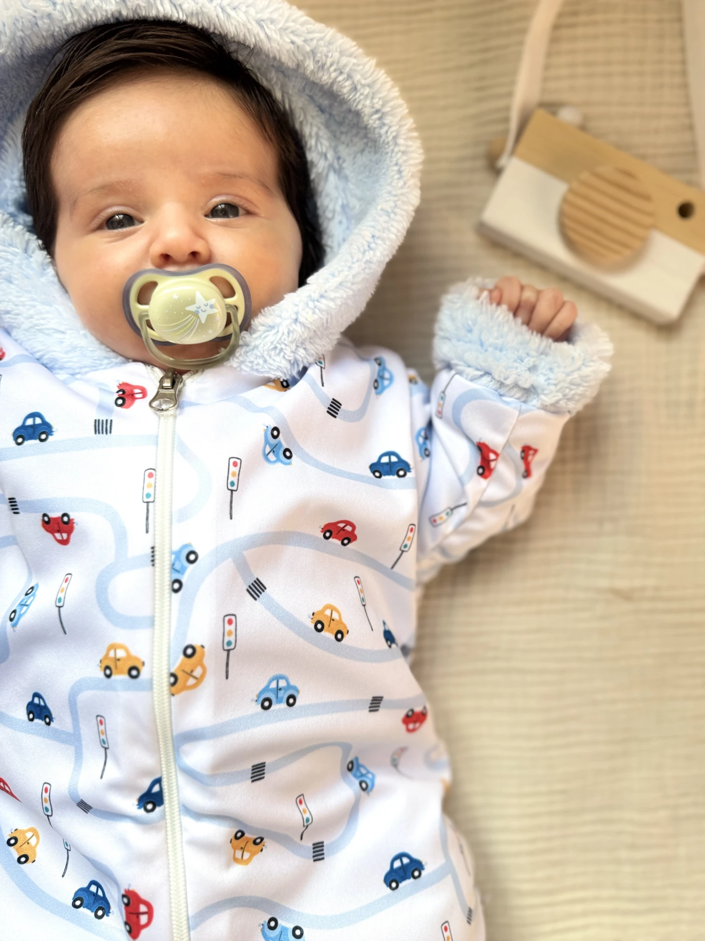  Arabalar Baskılı Boydan Fermuarlı Içi Kürklü Kışlık Welsoft Tulum