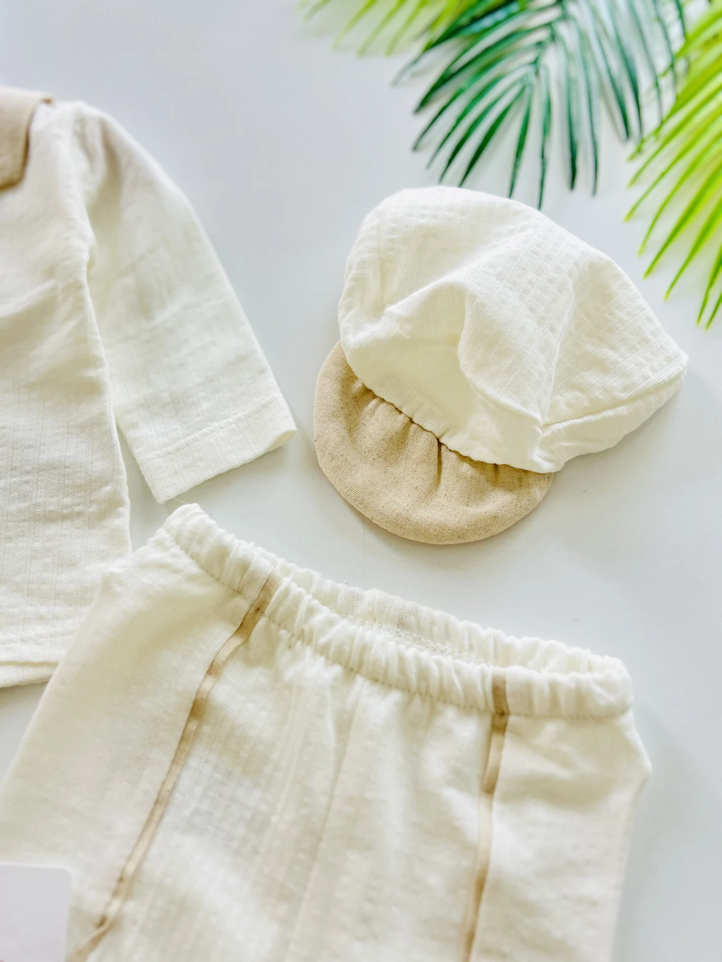 Yaka Detaylı  %100 Pamuk Müslin Kumaş  Kaşkorse Esnek  5 Parça Yenidoğan Set