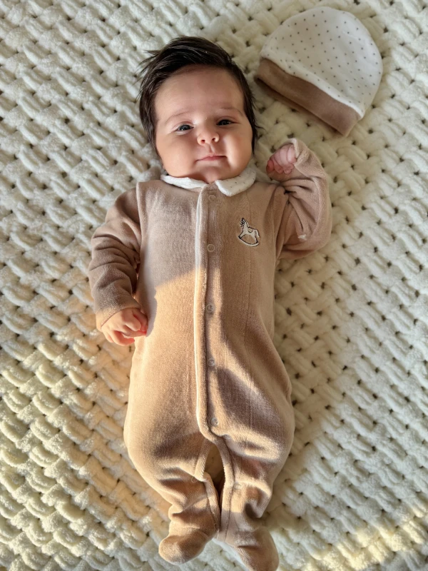 Yaka Detaylı Kadife Kumaş Premium Tulum