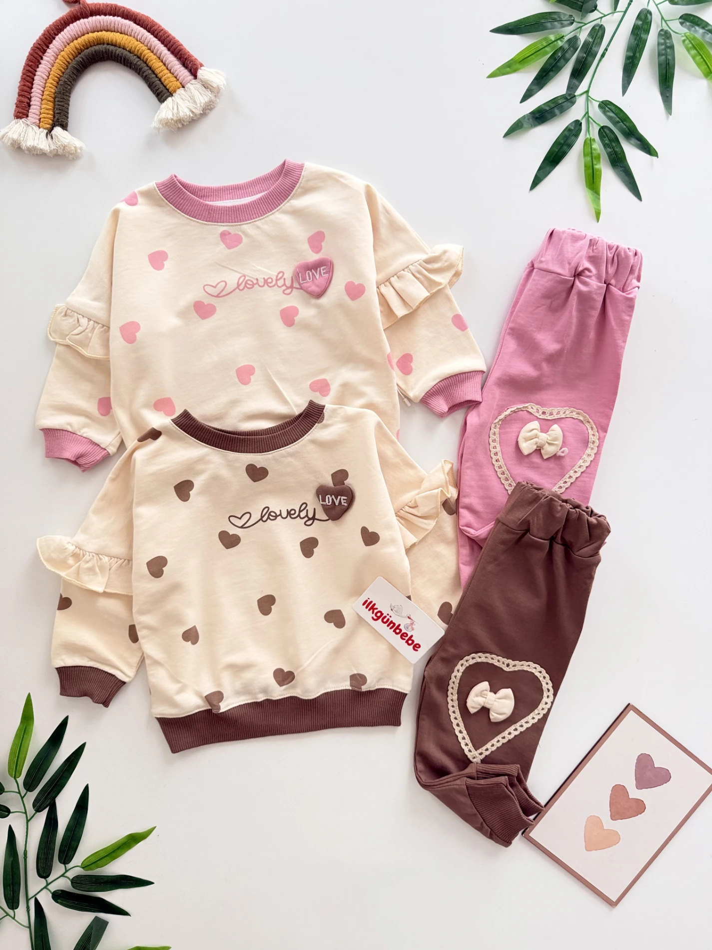 Lovely Kalp Desenli Mevsimlik Takım