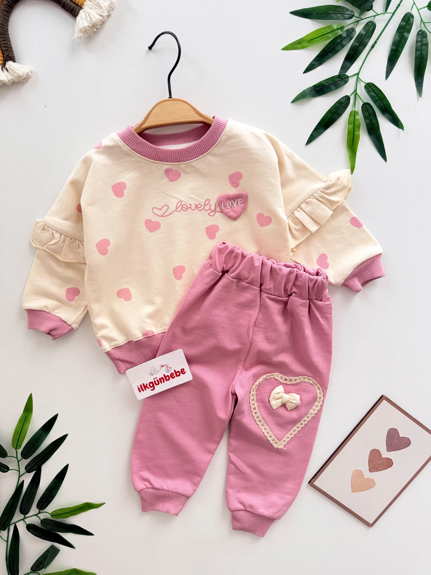 Lovely Kalp Desenli Mevsimlik Takım