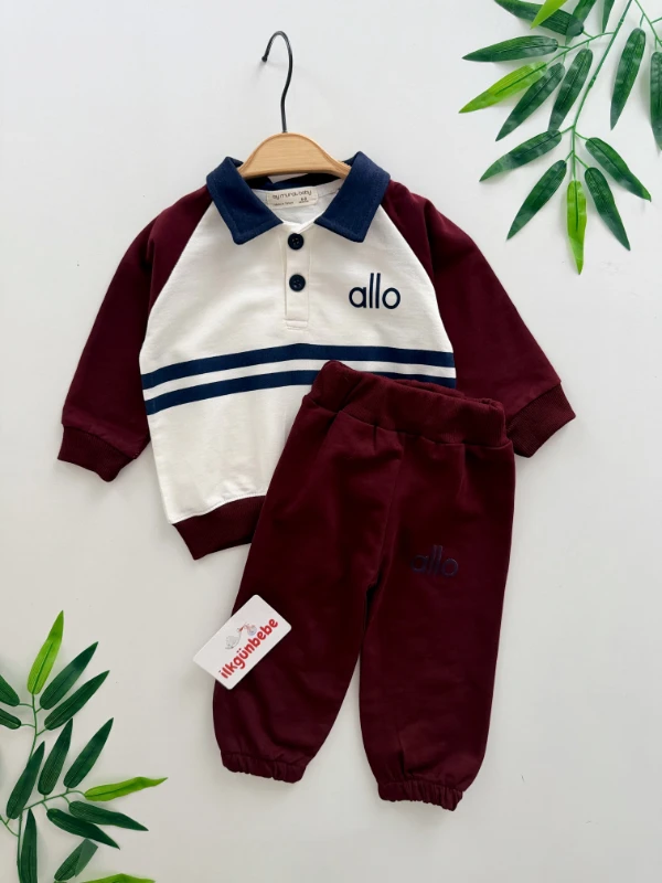 Allo Çizgili %100 Pamuk Mevsimlik Takım