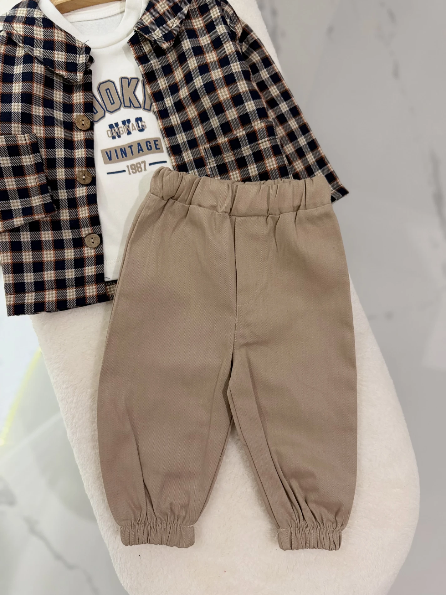 Ekose Gömlekli Premium Kalite 3’lü Takım