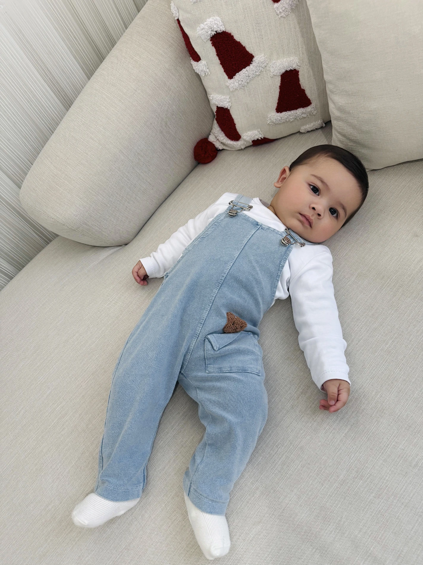 Bear Cep Detaylı Likralı Esnek Kumaş 2’li Salopet Takım