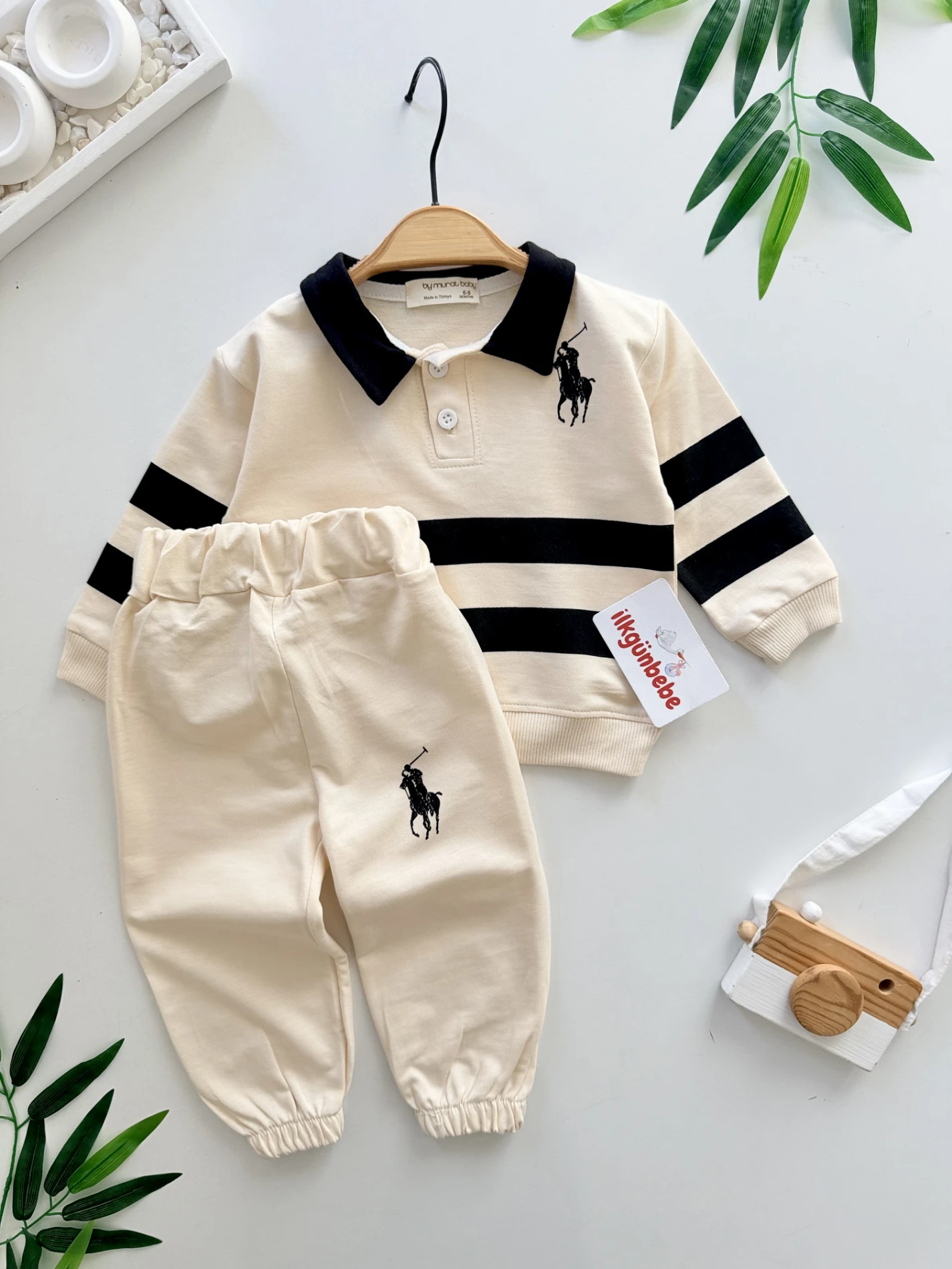 Marka Çizgili %100 Pamuk 2’li Takım