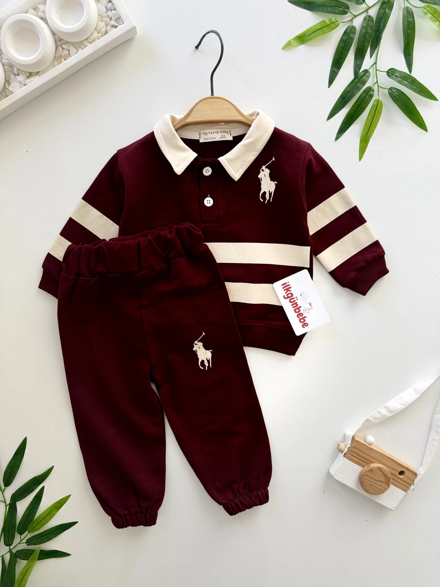 Marka Çizgili %100 Pamuk 2’li Takım