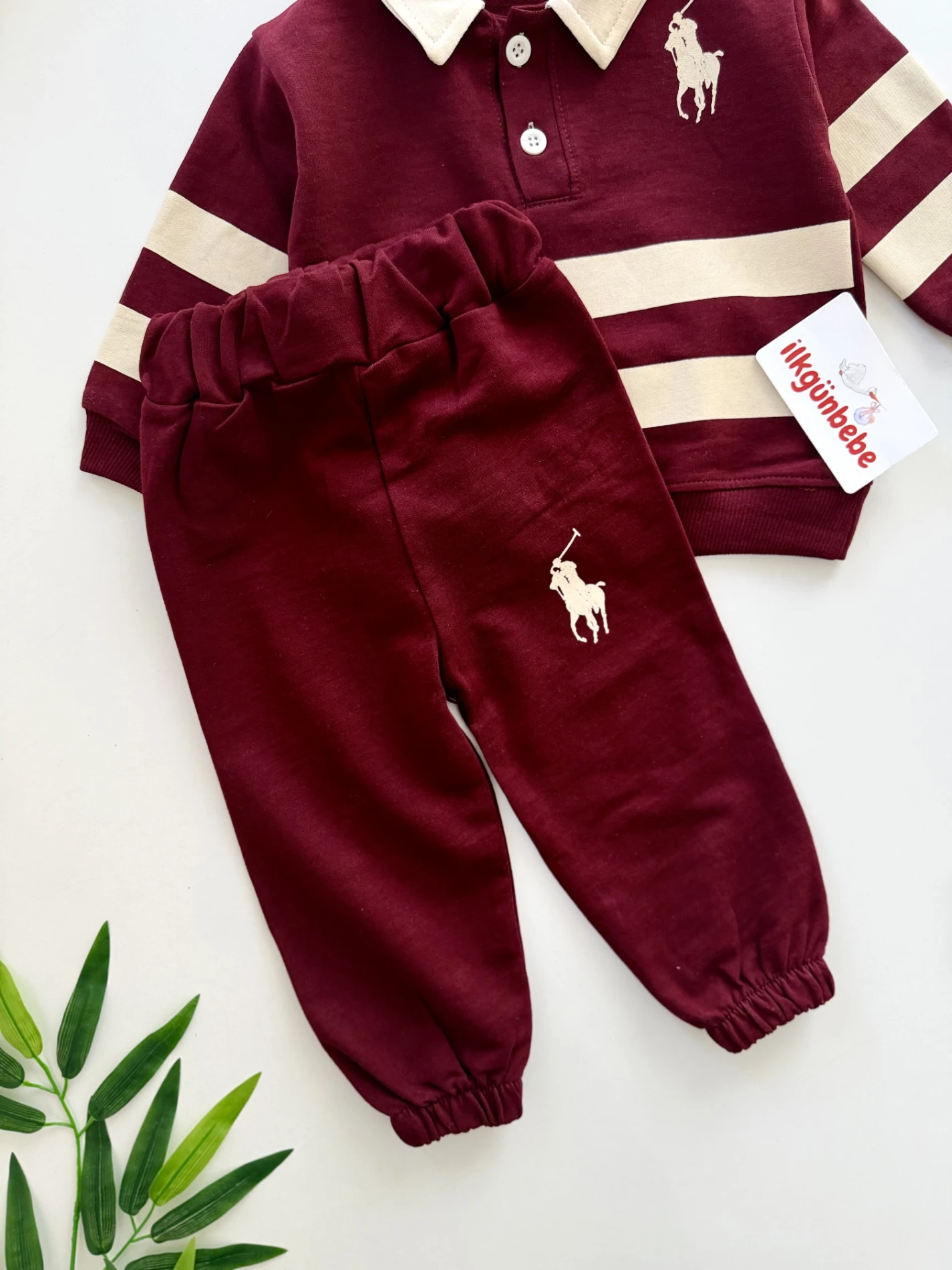 Marka Çizgili %100 Pamuk 2’li Takım