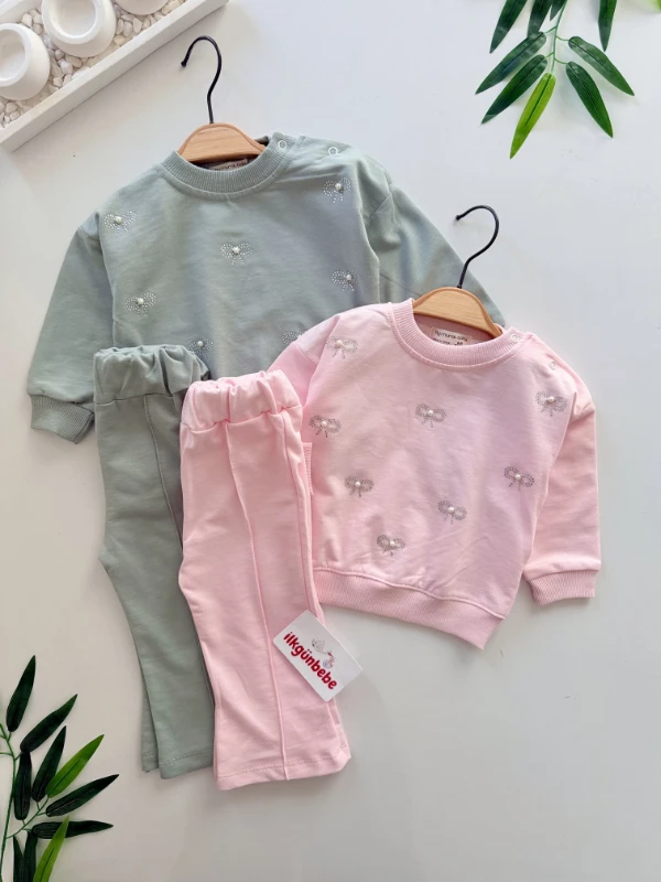 Parıltılı Taşlı İspanyol Pantalonlu 2’li Mevsimlik Takım