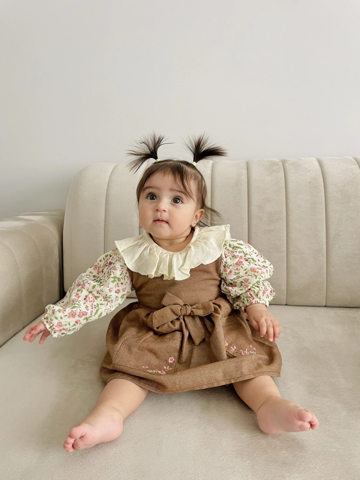 Afra Müslin Gömlekli Premium Kalite Fiyonk Detaylı Elbise Set