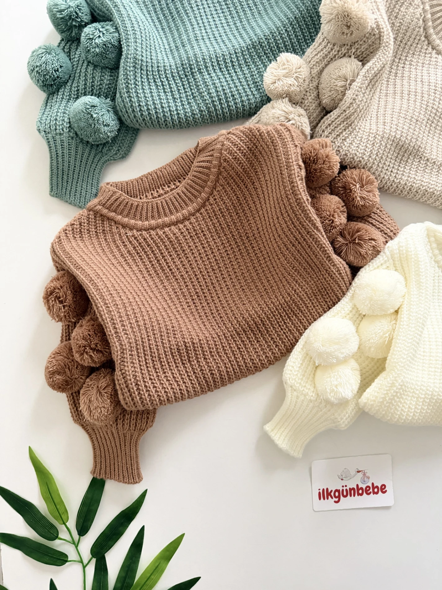 Ponponlu Özel Koleksiyon Selanik Örgüsü Kazak