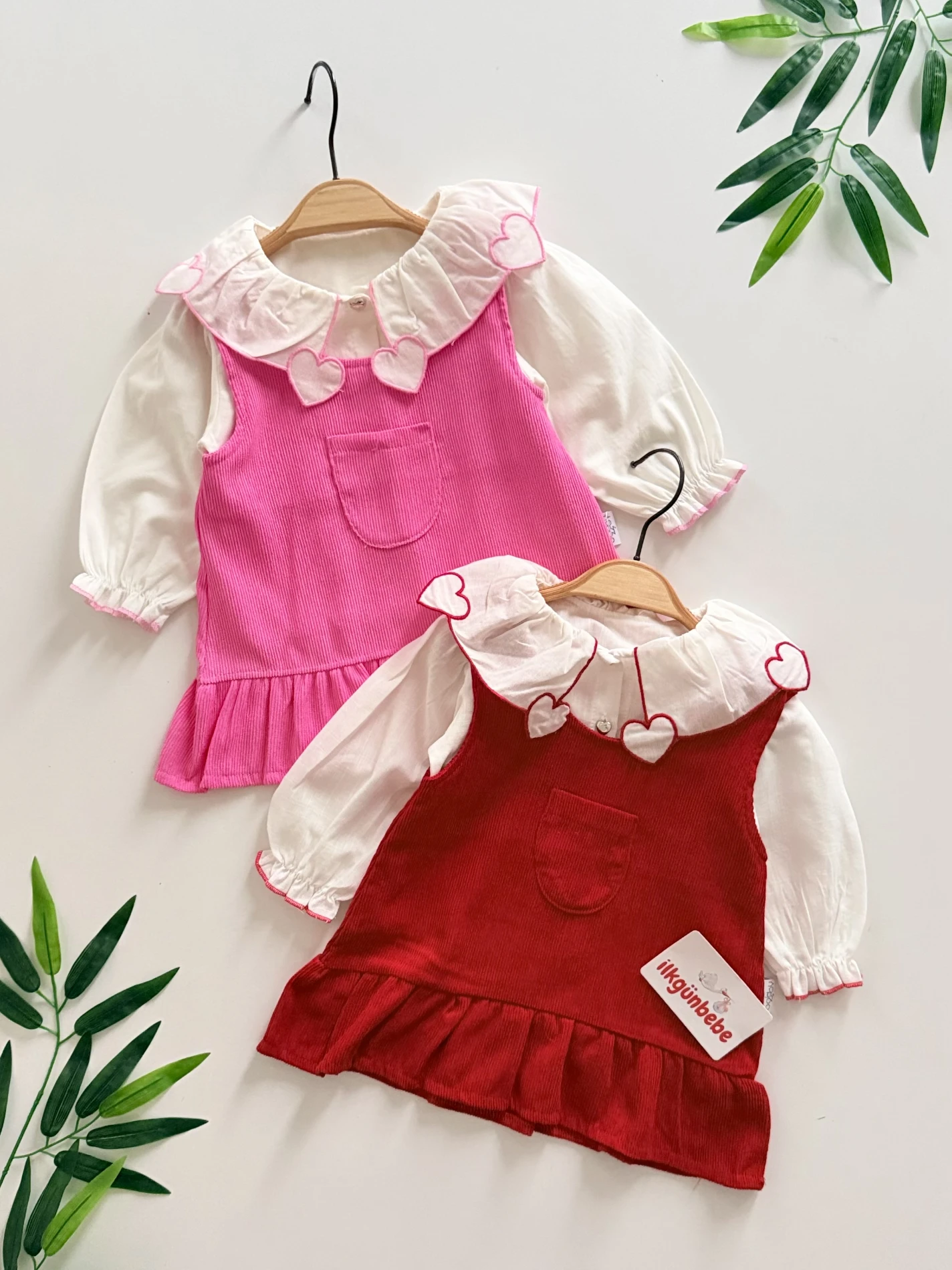 Kalp Desenli Kadife Etekli Gömlek & Jile 