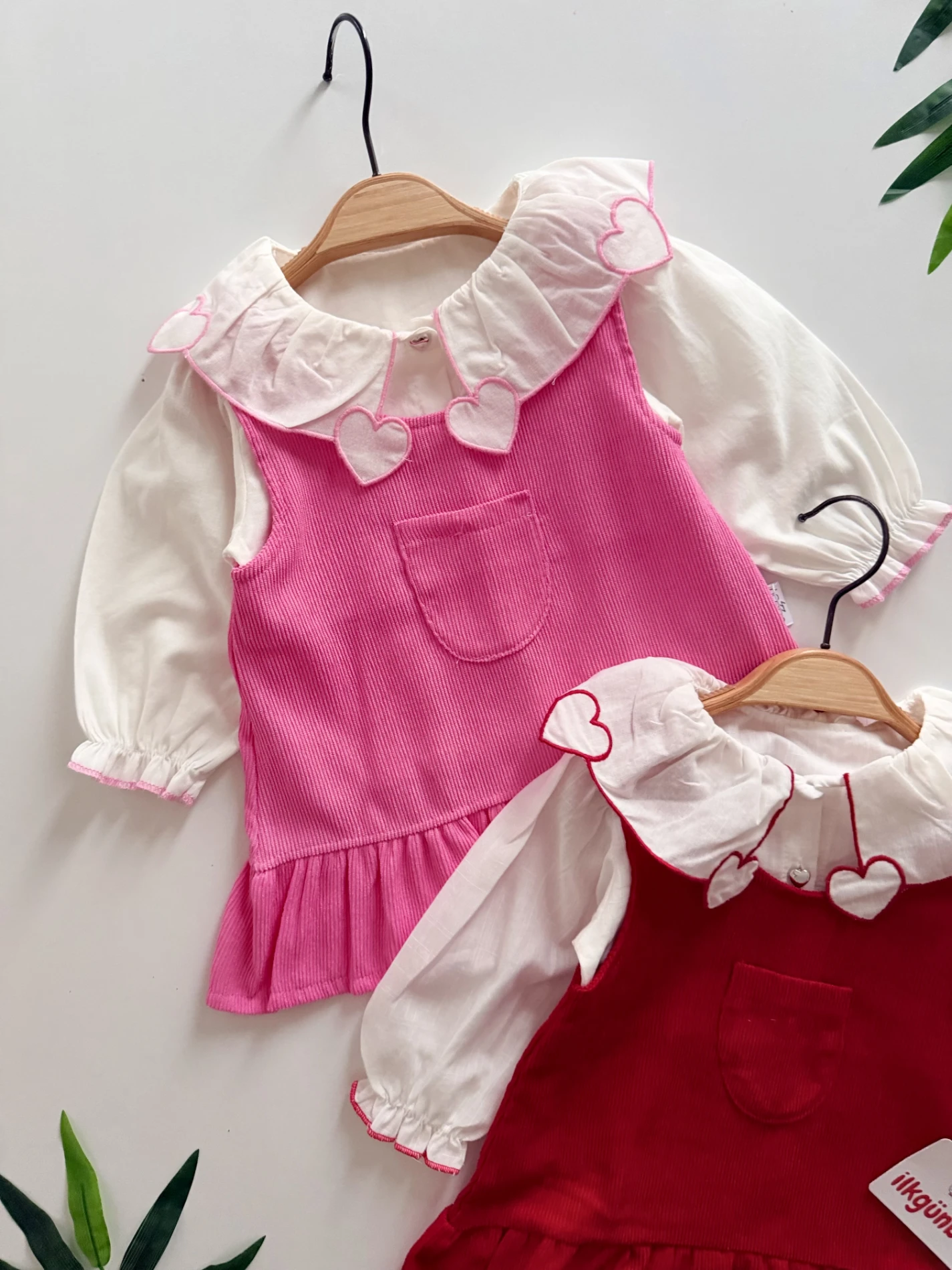 Kalp Desenli Kadife Etekli Gömlek & Jile 