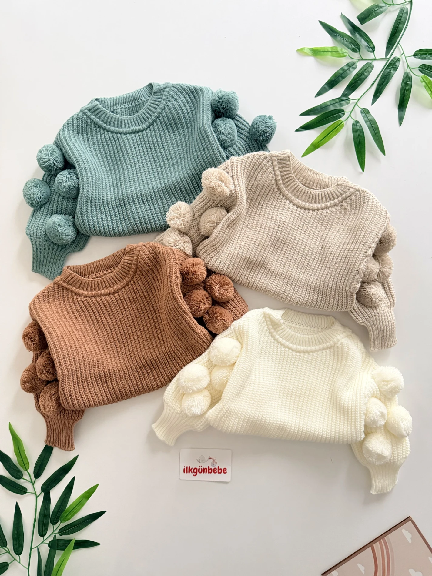 Ponponlu Özel Koleksiyon Selanik Örgüsü Kazak