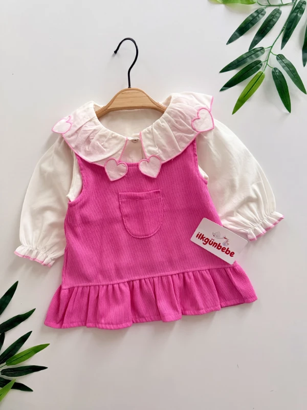 Kalp Desenli Kadife Etekli Gömlek & Jile 