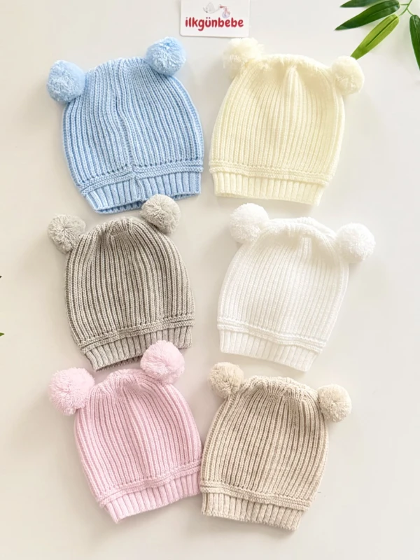 Ponpon Detaylı Örme Triko Unisex Bere