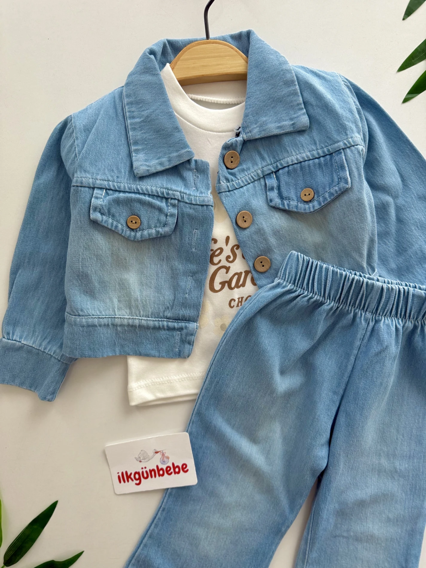 kot Ceketli Pantalonlu Bodyli 3’lü Takım