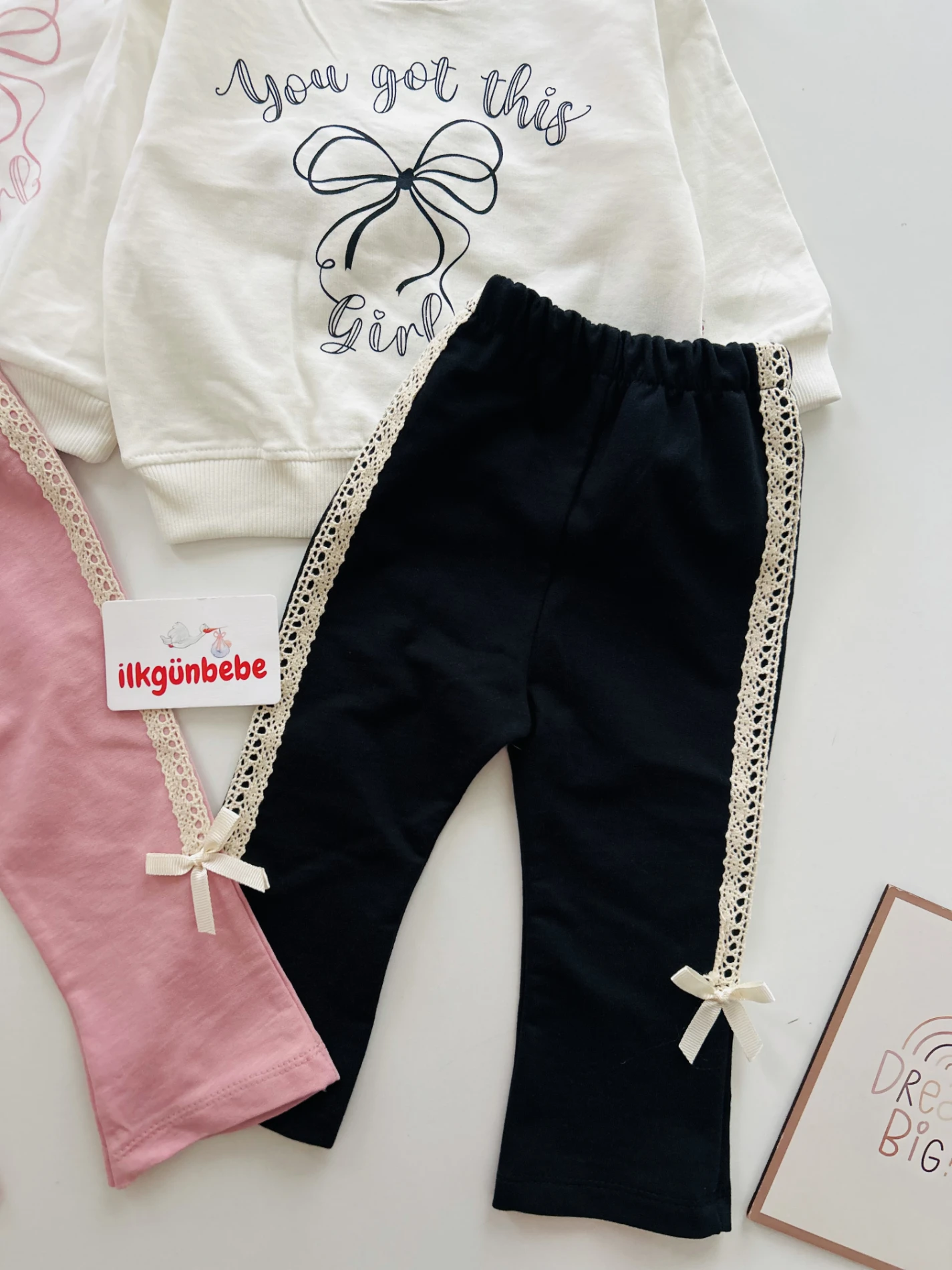  Fiyonk Desenli İspanyol Pantalonlu 2’li Takım