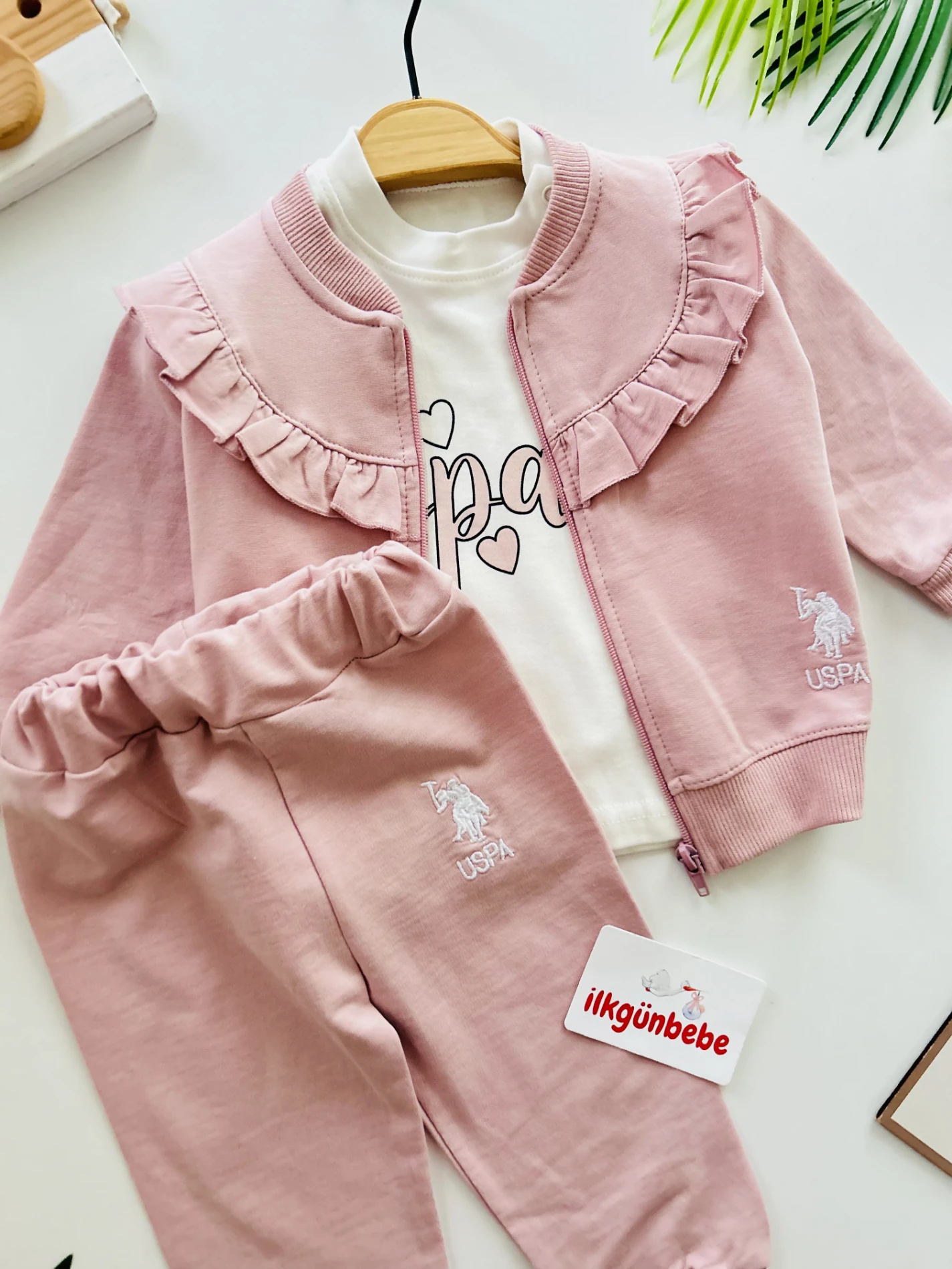 Marka Hırkalı 3 Parça %100 Pamuk Takım