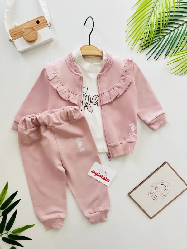 Marka Hırkalı 3 Parça %100 Pamuk Takım