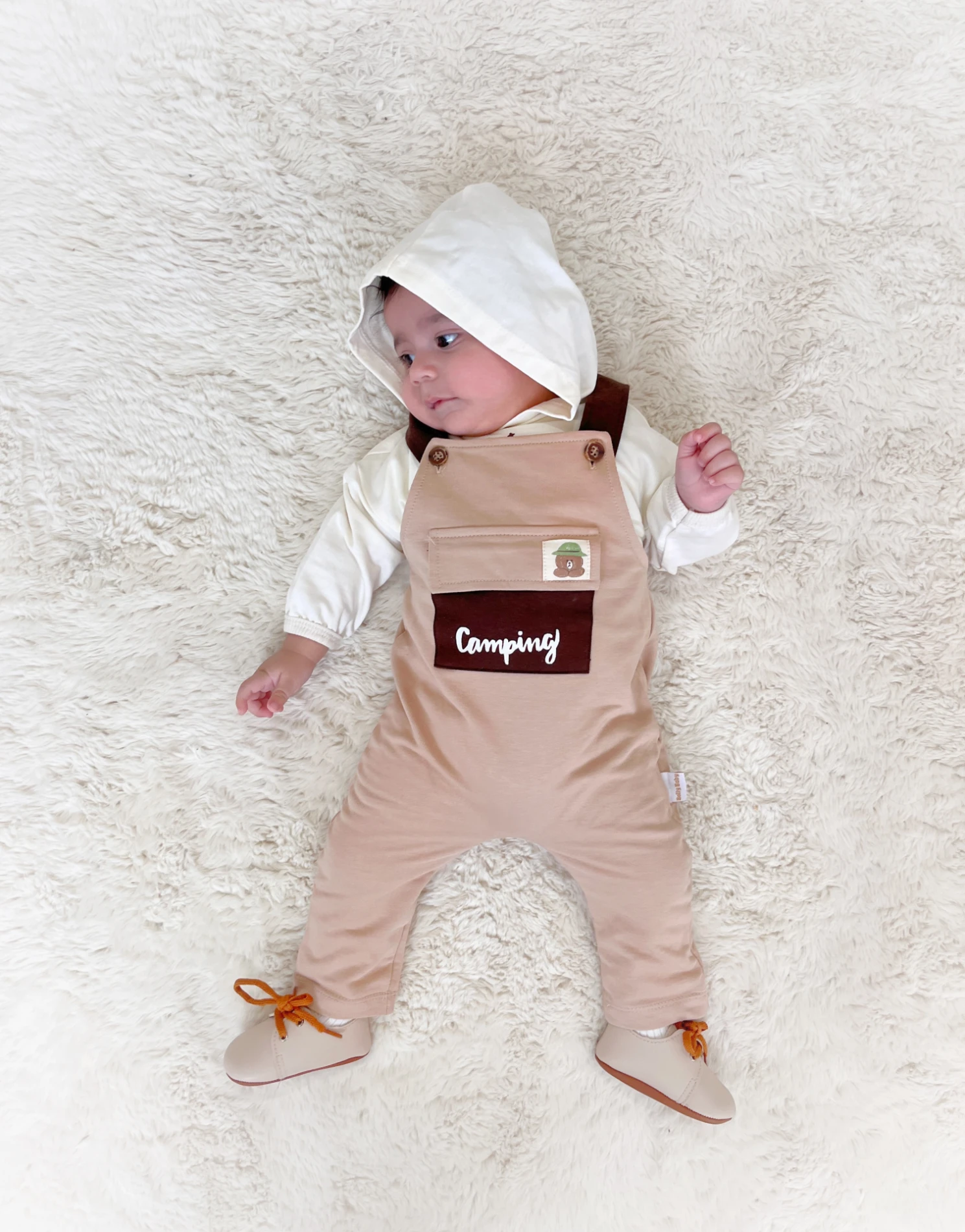 Camping Teddy Cep Detaylı Salopetli Kapüşonlu Sweatli 2’li Cool Takım