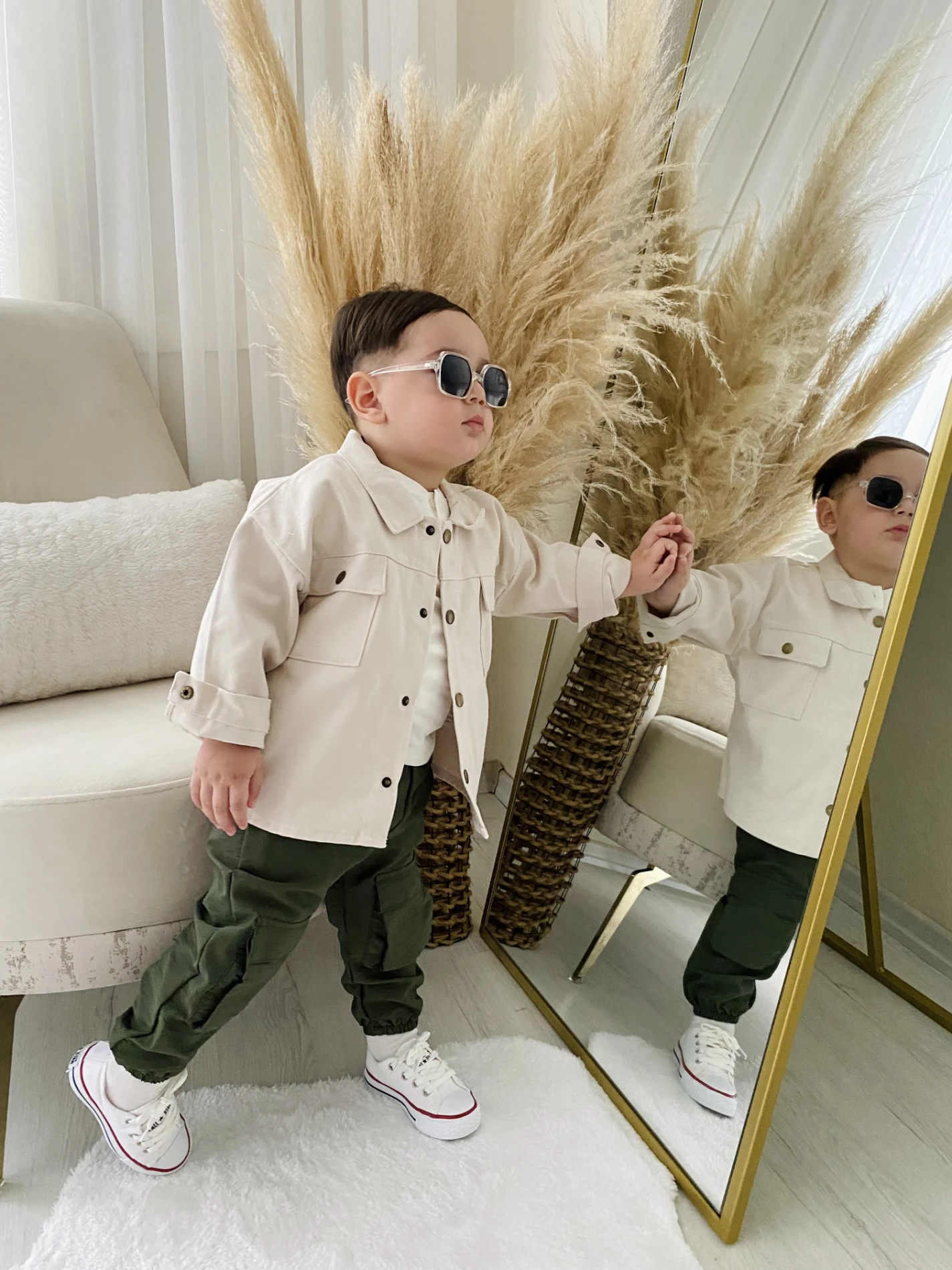 Enjoying  Sunny Days Arkası Baskılı Premium Kalite Ceket Cep Detaylı Pantalonlu Kısa  Kollu Badili 3’lü Tarz Takım