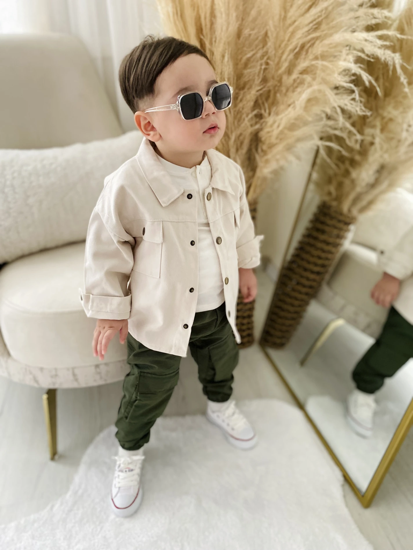 Enjoying  Sunny Days Arkası Baskılı Premium Kalite Ceket Cep Detaylı Pantalonlu Kısa  Kollu Badili 3’lü Tarz Takım