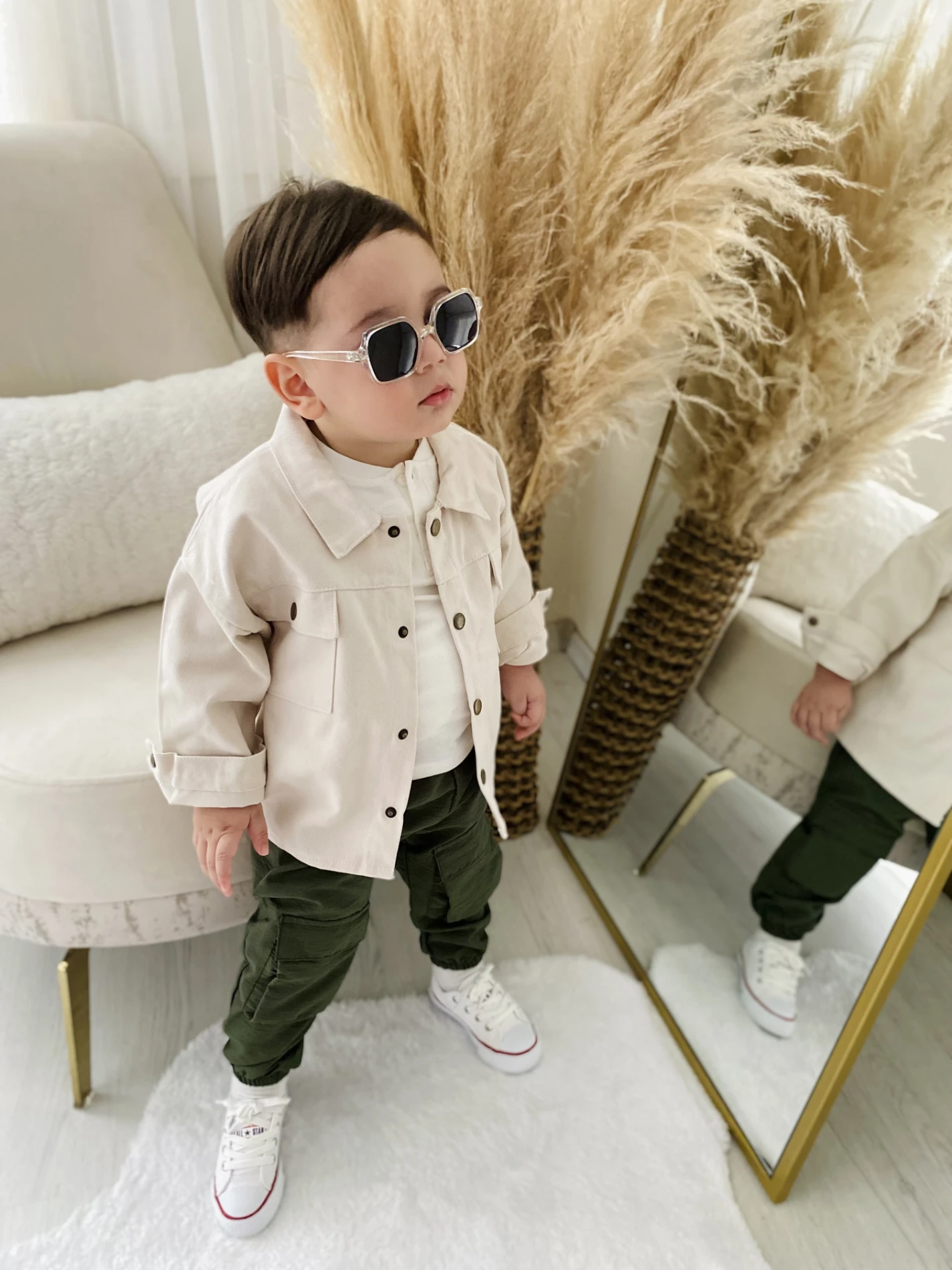Enjoying  Sunny Days Arkası Baskılı Premium Kalite Ceket Cep Detaylı Pantalonlu Kısa  Kollu Badili 3’lü Tarz Takım