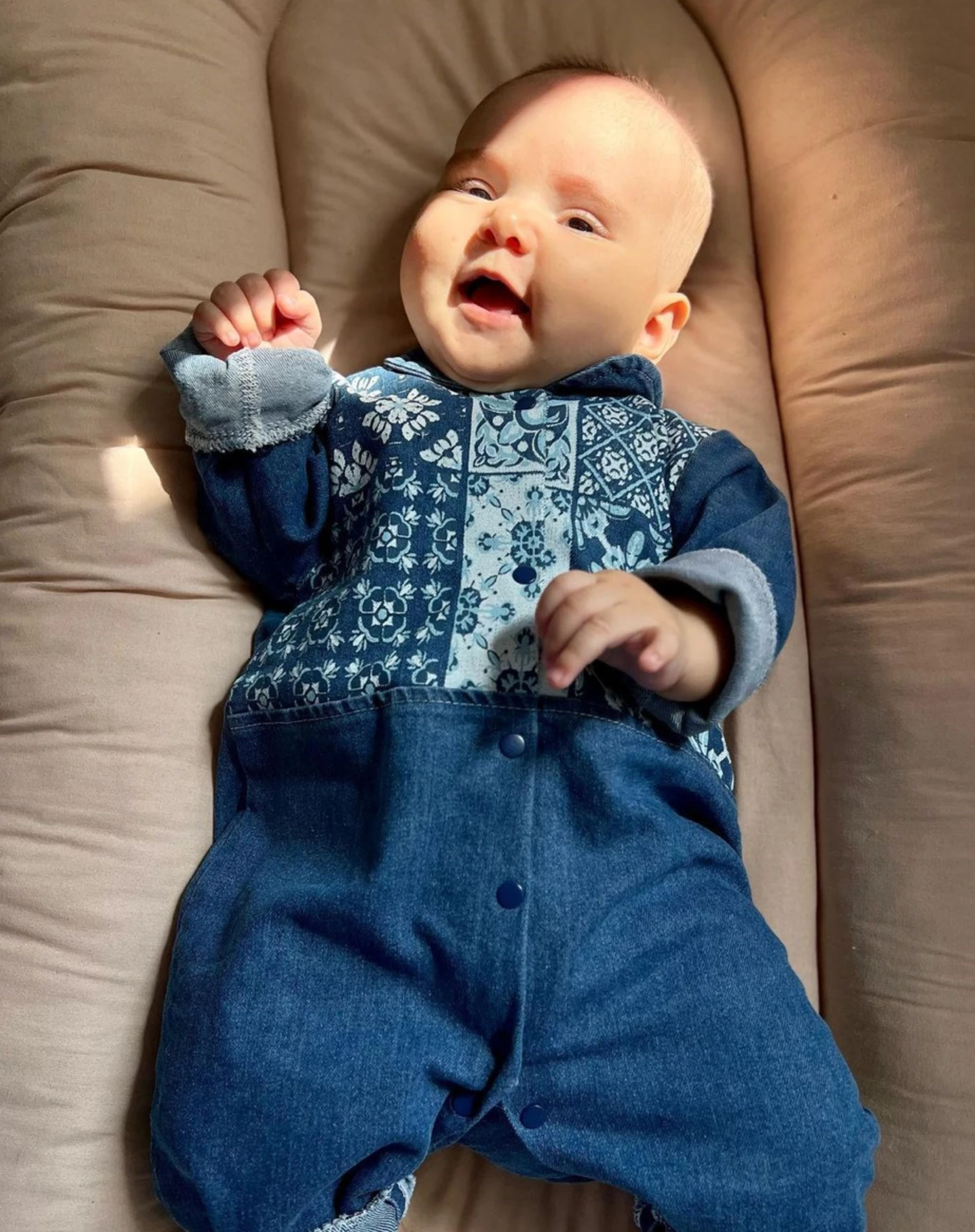 Likralı Kot Desenli Unisex Mevsimlik Tulum