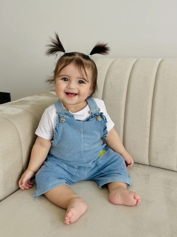 Ananas Desenli Likralı Yumuşacık Kot Kumaş Jileli 2’li Set