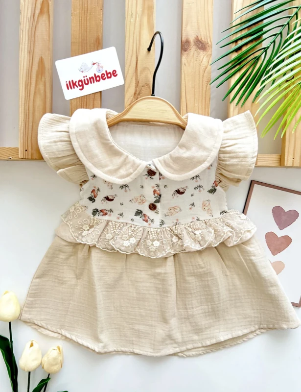 Alina Bebe Yakalı Elbise