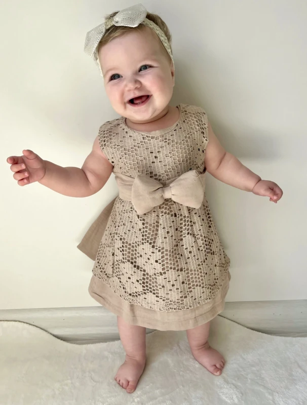 Fiyonklu Premium Kaliteli Bandanalı Elbise 