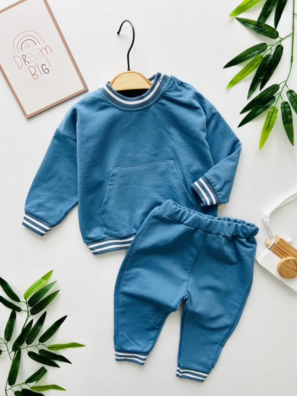 Çizgili Desenli Spor Basic 2’li Cool Takım