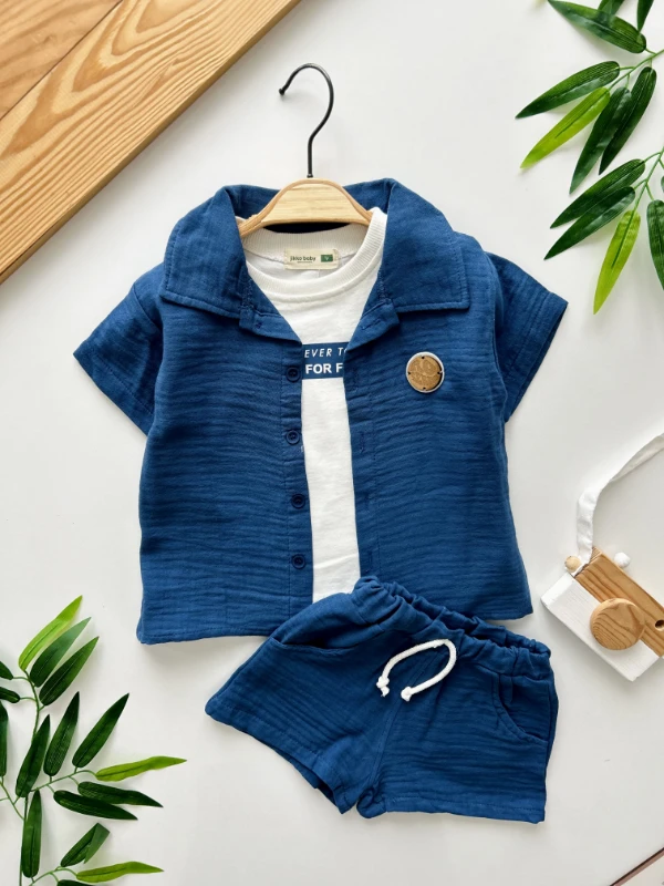 Müslin Kumaş Gömlekli Premium Kalite 3’lü Takım