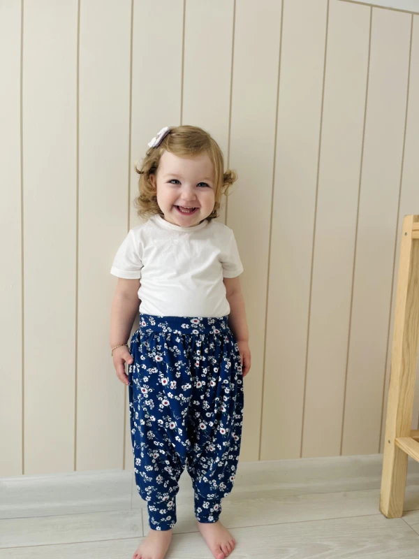 Çiçek Desenli Şalvarlı Kısa Kollu Tişörtlü  2’li Takım