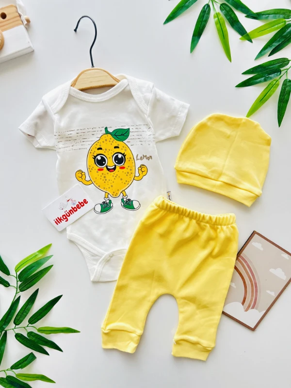 Sevimli Meyveler Limonlu 3’lü Yazlık Takım