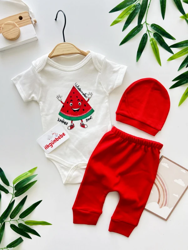 Sevimli Meyveler Karpuz  3’lü Yazlık Takım