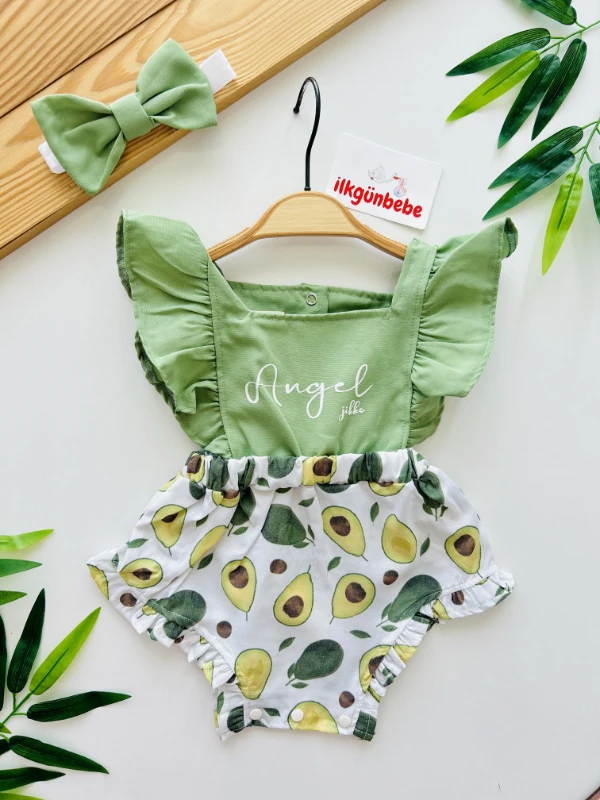 Angel Girls Bandanalı Limon Temalı Yazlık Romper