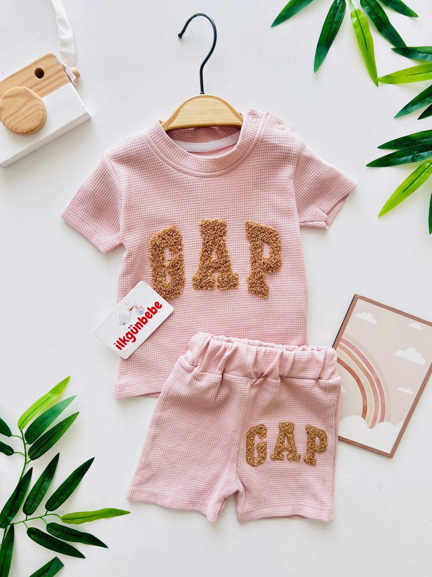 Gap Baskılı Waffle Kumaş 2’li Takım 