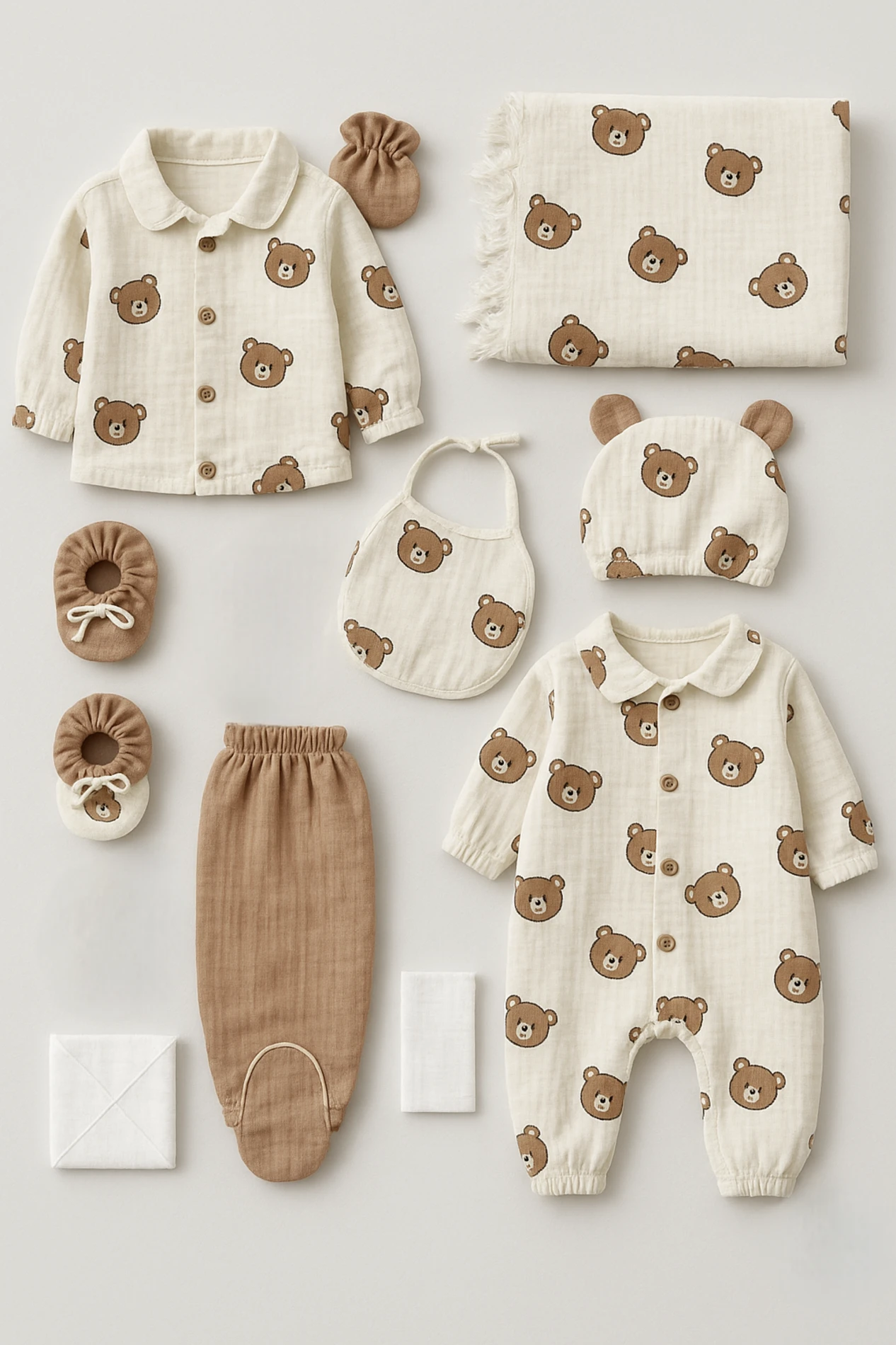 Teddy Bear 10 Parça %100 Pamuk Pinterest Yenidoğan Hastane Çıkışı Seti