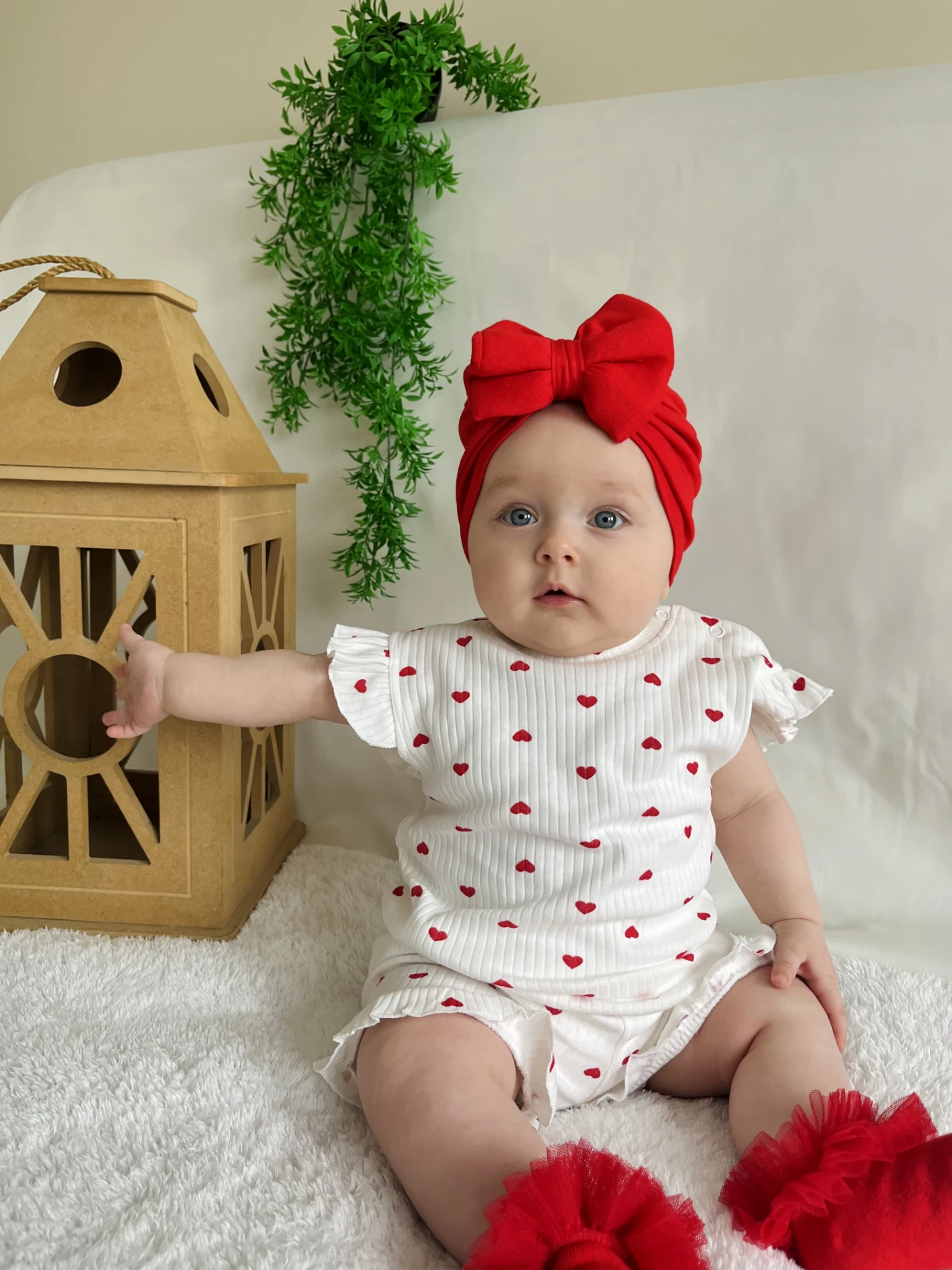 Minik Kalp Desenli Fırfır Detaylı 2’li Takım
