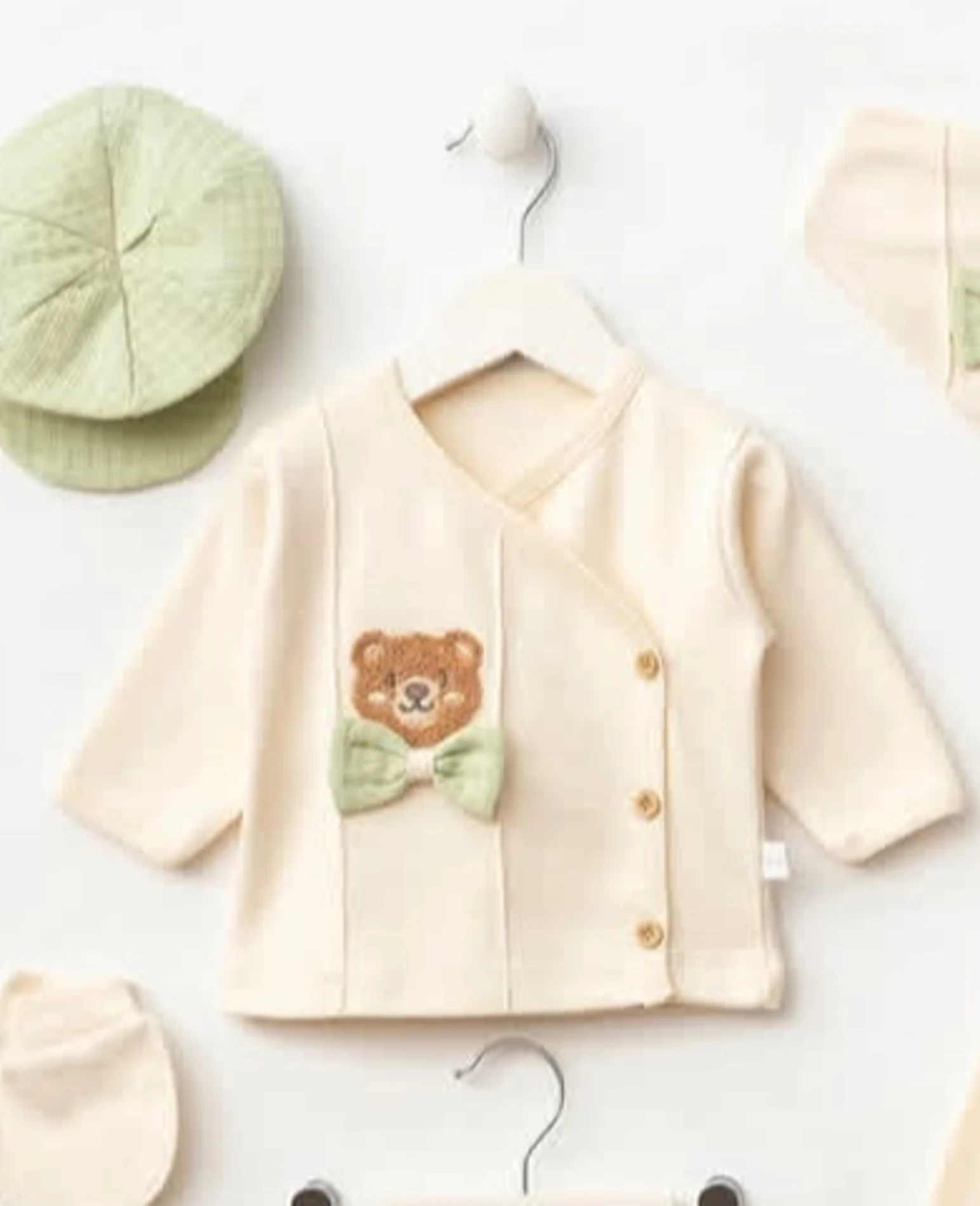 Teddy Bear 10 Parça %100 Pamuk Yenidoğan Hastane Çıkışı Seti
