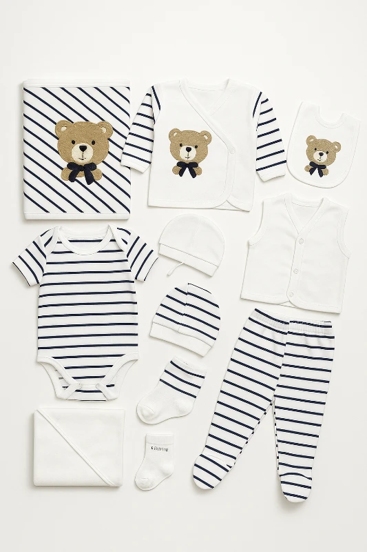 Bear Kampanyalı 11 Parça %100 Pamuk Yenidoğan Set