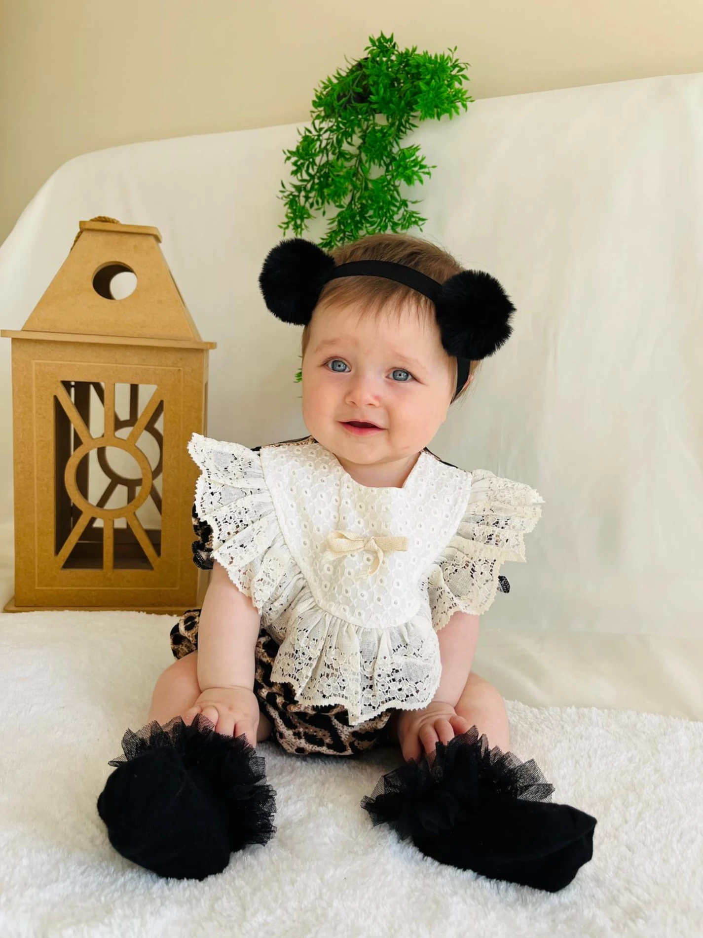 Leopar Desenli %100 Pamuk Romper