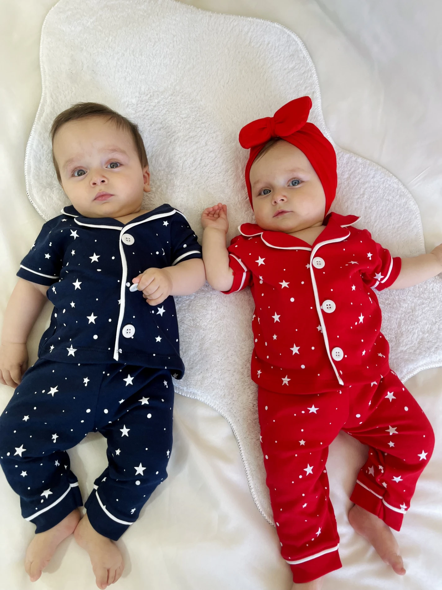 Ay Yıldız Desenli Bebe Yakalı %100 Pamuk 2’li Takım