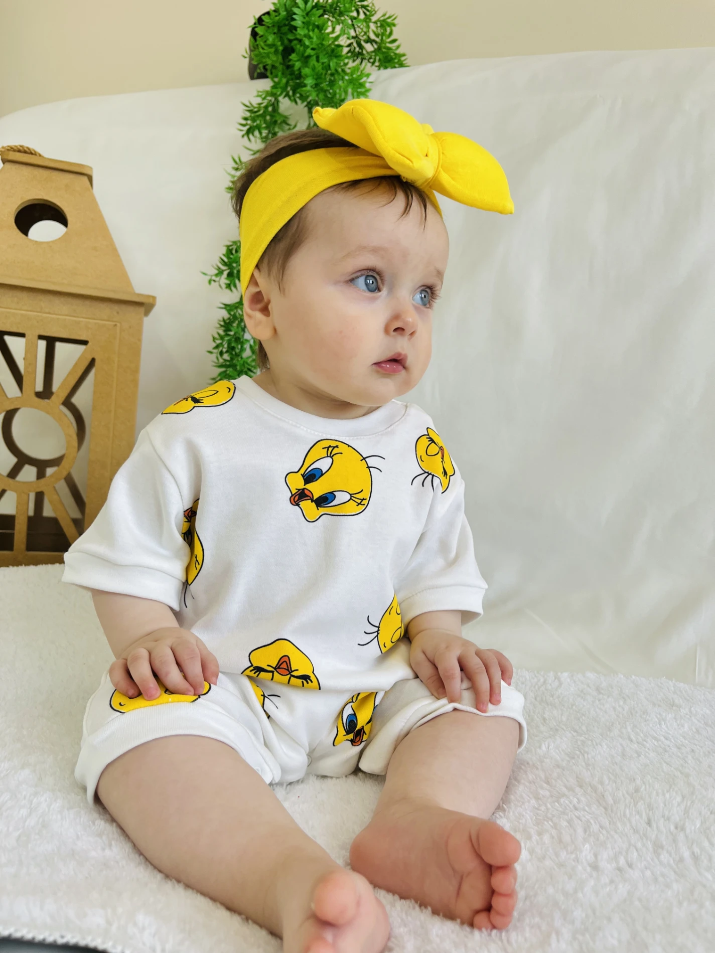 Tweety Desenli Yazlık Tulum