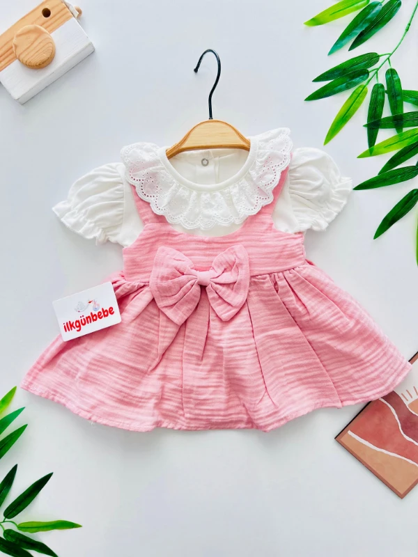 Melek Kanatlı Müslin Kumaş Premium Kalite Elbise 