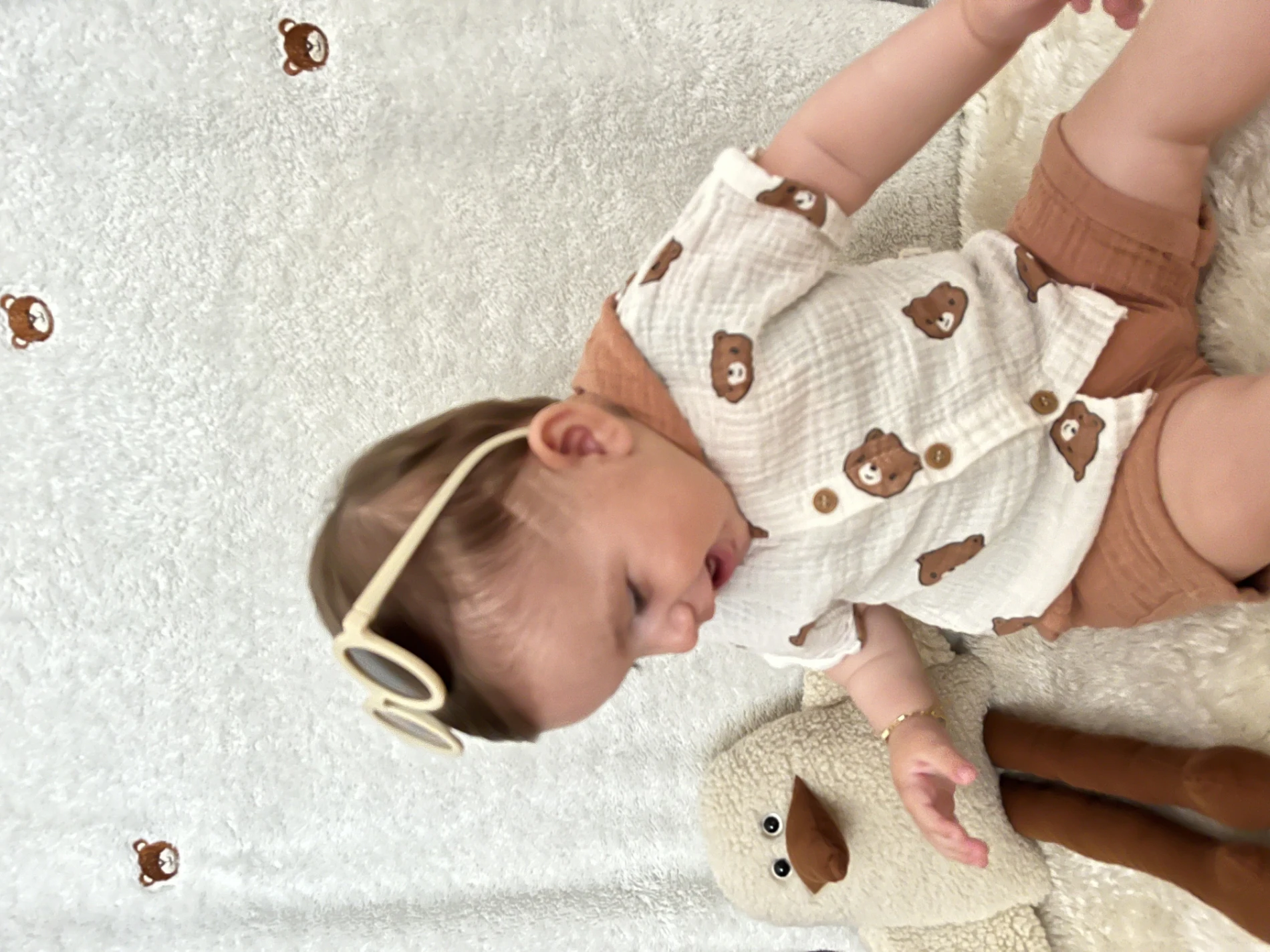 Teddy Bear Kapüşonlu Müslin %100 Pamuk 2’li Şortlu Takım