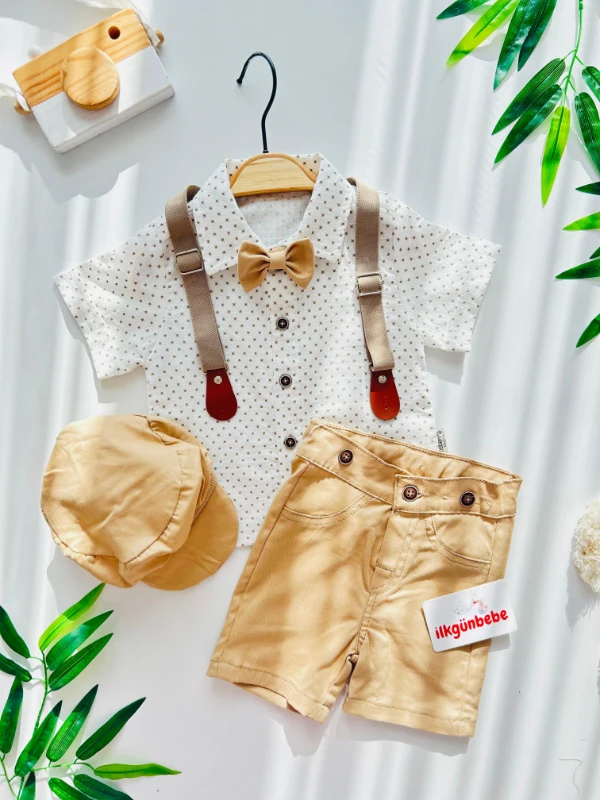 Kasketli Gömlekli 5 Parça Şık Takım